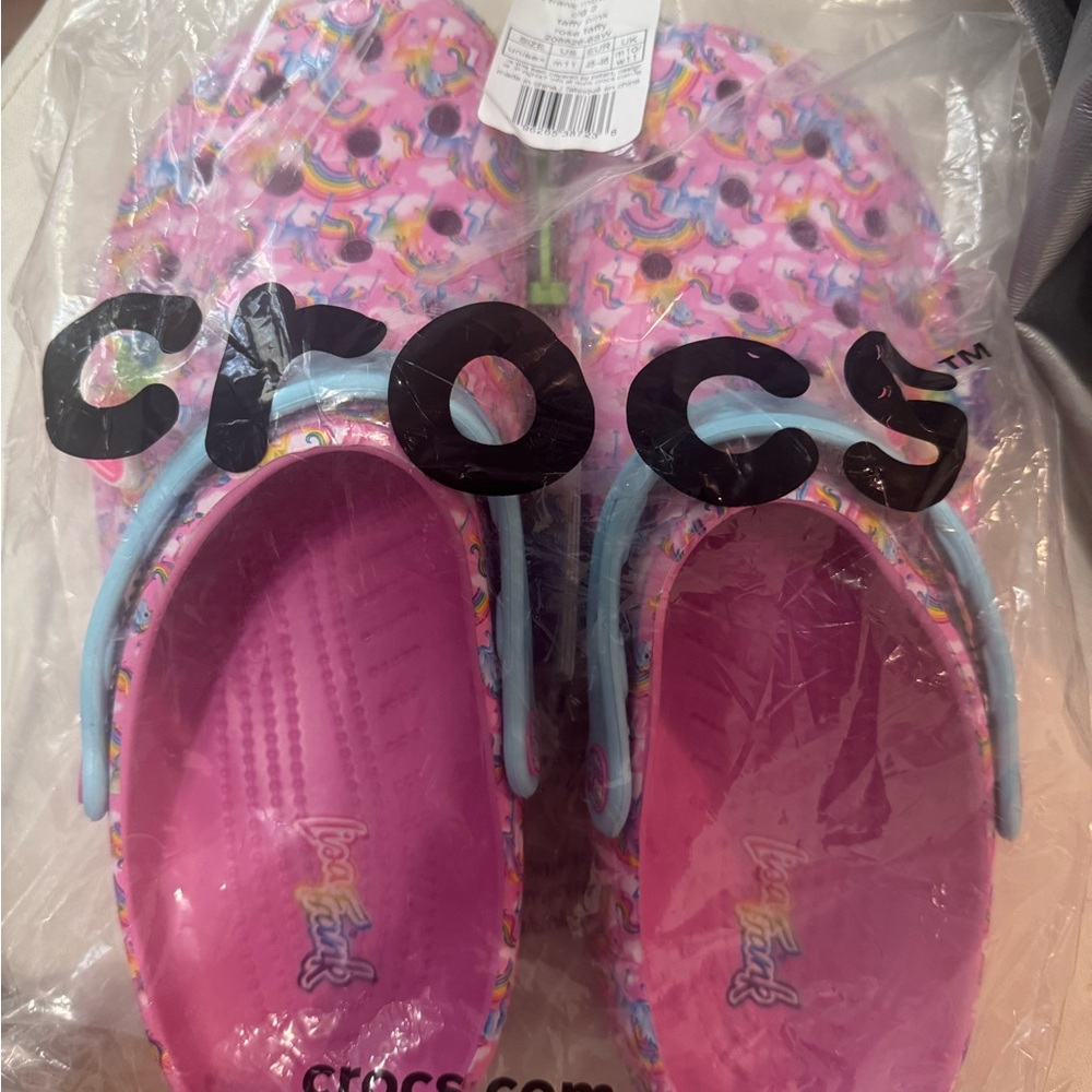 Lisa Frank Pink and Blue Unicorn Clogs